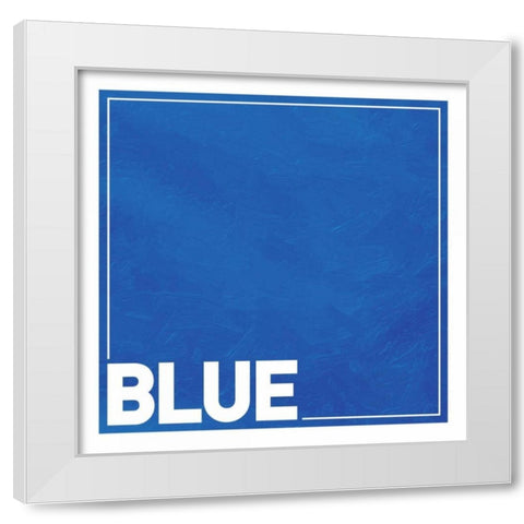 Blue Square White Modern Wood Framed Art Print by Grey, Jace