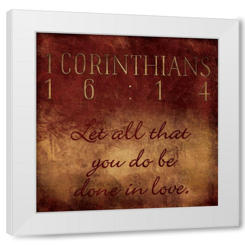 Done In Love White Modern Wood Framed Art Print by Grey, Jace