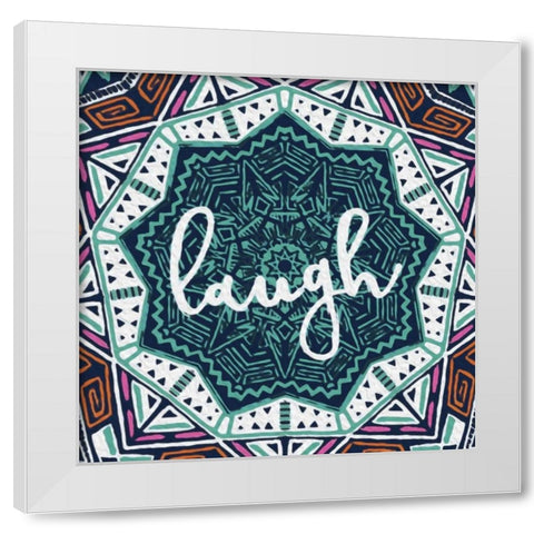 Bohemian Laugh White Modern Wood Framed Art Print by Grey, Jace