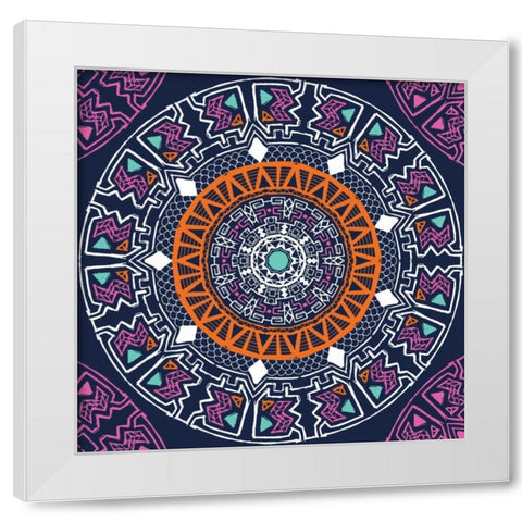 Geo Mandala White Modern Wood Framed Art Print by Grey, Jace