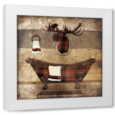 Cabin Bath White Modern Wood Framed Art Print by Grey, Jace