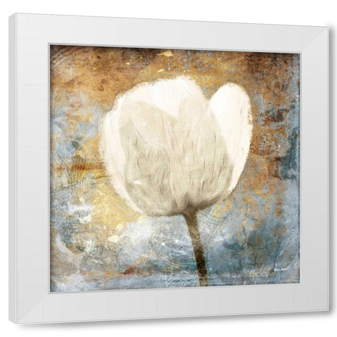 Golden White Blues Mate White Modern Wood Framed Art Print by Grey, Jace