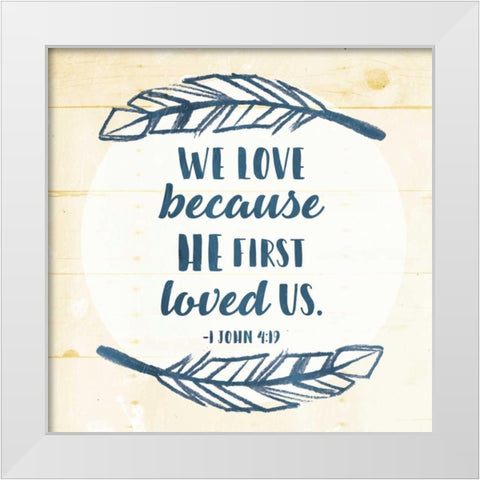 He Loved White Modern Wood Framed Art Print by Grey, Jace