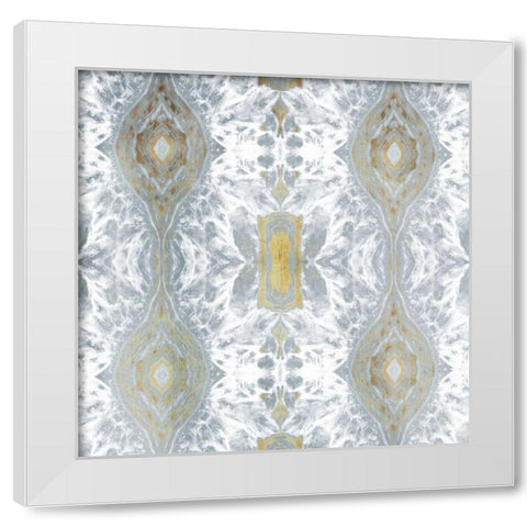 Kscope Grey Gold White Modern Wood Framed Art Print by Grey, Jace