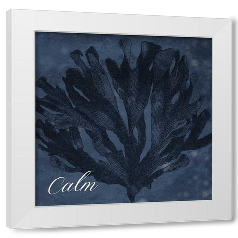 Blue Water Coral Calm White Modern Wood Framed Art Print by Grey, Jace