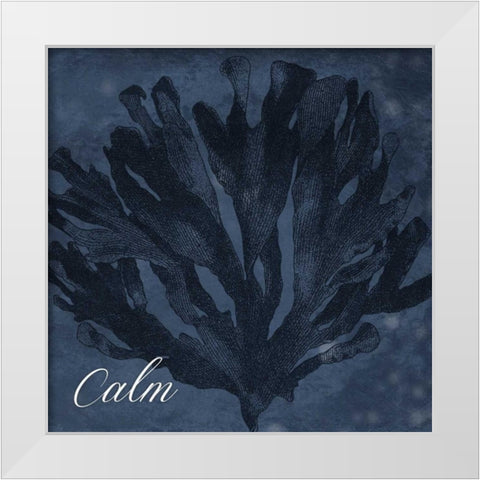 Blue Water Coral Calm White Modern Wood Framed Art Print by Grey, Jace