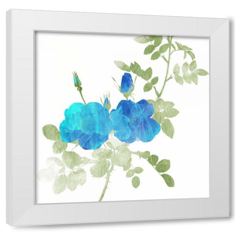 Watered Down Blue White Modern Wood Framed Art Print by Grey, Jace