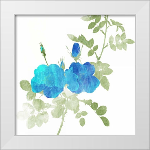 Watered Down Blue White Modern Wood Framed Art Print by Grey, Jace