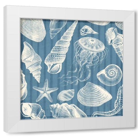Blue Sea Mash Up White Modern Wood Framed Art Print by Grey, Jace