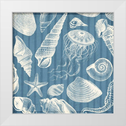 Blue Sea Mash Up White Modern Wood Framed Art Print by Grey, Jace