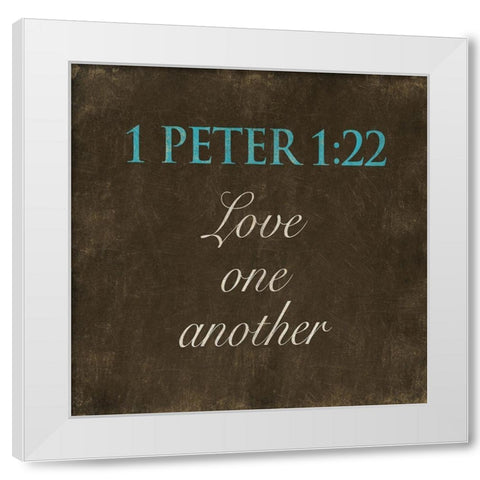 Love One Another White Modern Wood Framed Art Print by Grey, Jace