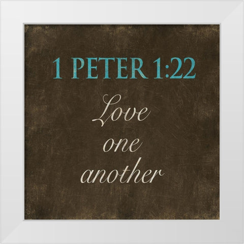 Love One Another White Modern Wood Framed Art Print by Grey, Jace
