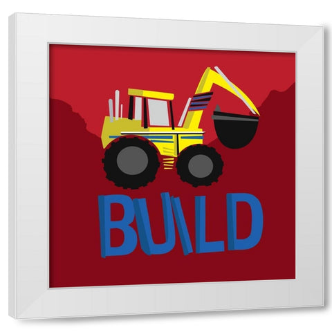 Build White Modern Wood Framed Art Print by Grey, Jace