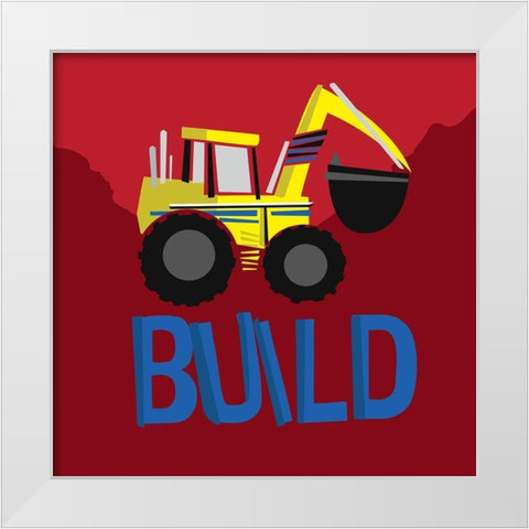 Build White Modern Wood Framed Art Print by Grey, Jace