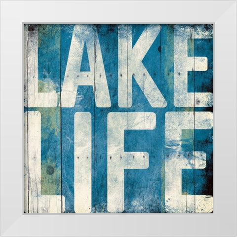 Lake Life Light Blue White Modern Wood Framed Art Print by Grey, Jace