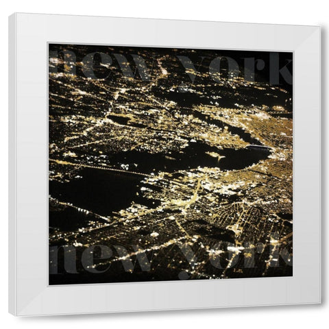 New York Gold City White Modern Wood Framed Art Print by Grey, Jace