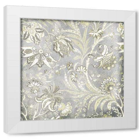 Grey Flower Pattern White Modern Wood Framed Art Print by Grey, Jace