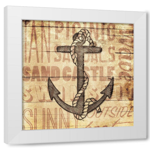 Wooden Anchor White Modern Wood Framed Art Print by Grey, Jace