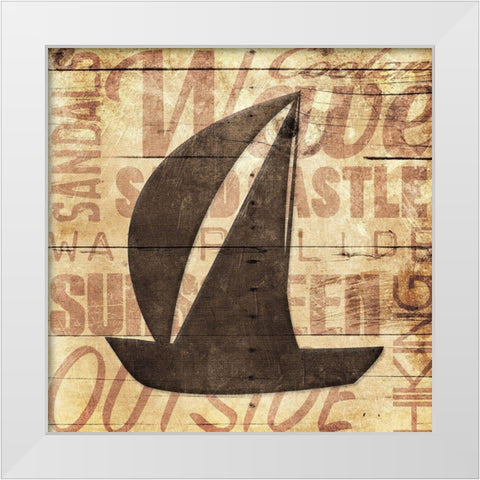 Wooden Boats White Modern Wood Framed Art Print by Grey, Jace