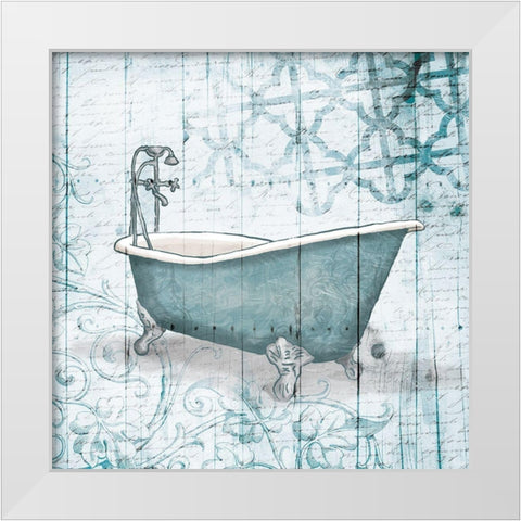 Blue Bath White Modern Wood Framed Art Print by Grey, Jace
