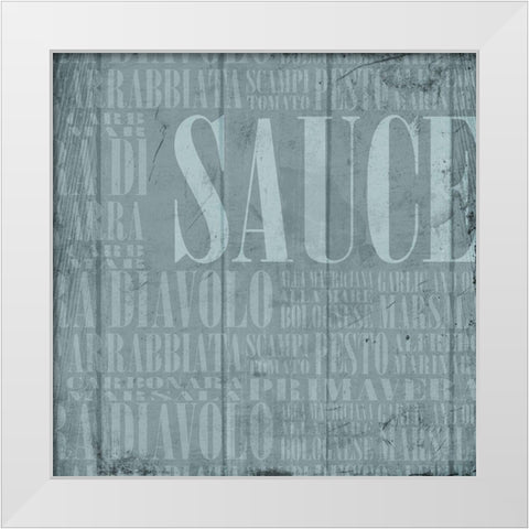 Blue Sauce White Modern Wood Framed Art Print by Grey, Jace
