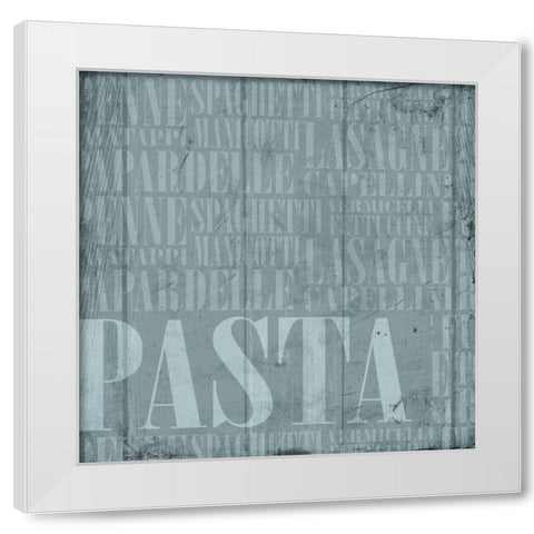 Blue Pasta White Modern Wood Framed Art Print by Grey, Jace