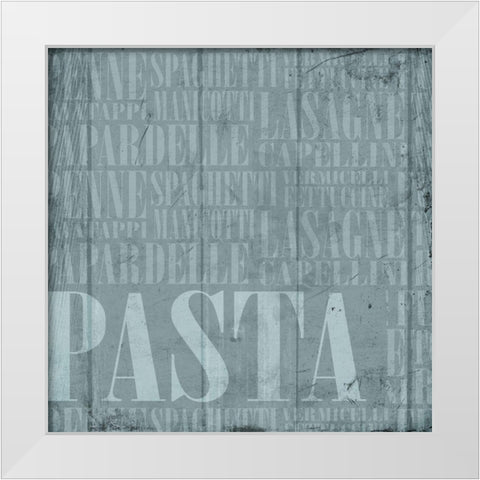 Blue Pasta White Modern Wood Framed Art Print by Grey, Jace