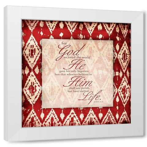 God Red White Modern Wood Framed Art Print by Grey, Jace