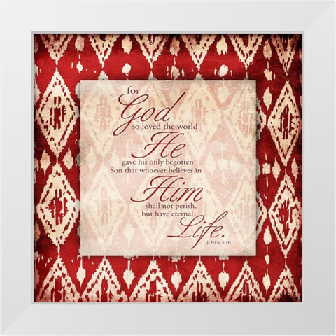 God Red White Modern Wood Framed Art Print by Grey, Jace