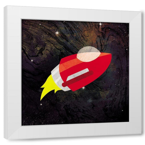 Spaceship Adventure Two White Modern Wood Framed Art Print by Grey, Jace