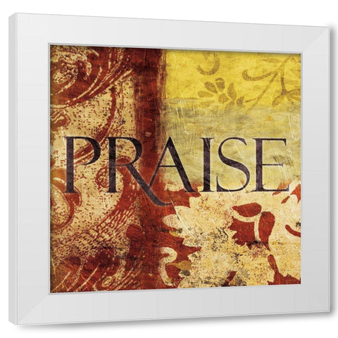 Praise Red White Modern Wood Framed Art Print by Grey, Jace