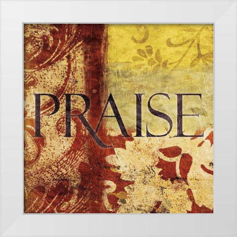 Praise Red White Modern Wood Framed Art Print by Grey, Jace