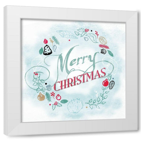 Coastal Christmas Wreath White Modern Wood Framed Art Print by Grey, Jace