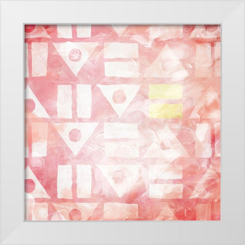 Blush Shapes White Modern Wood Framed Art Print by Grey, Jace