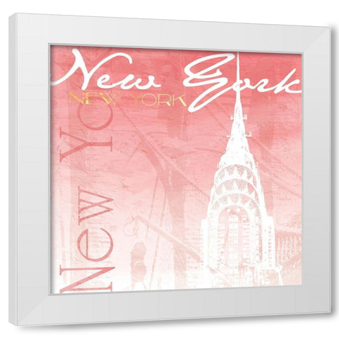 Blush NY Mate White Modern Wood Framed Art Print by Grey, Jace