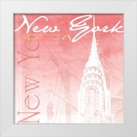 Blush NY Mate White Modern Wood Framed Art Print by Grey, Jace
