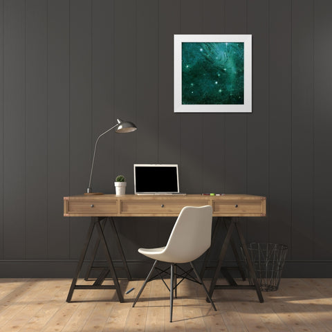 Emerald Galaxy Mate White Modern Wood Framed Art Print by Grey, Jace