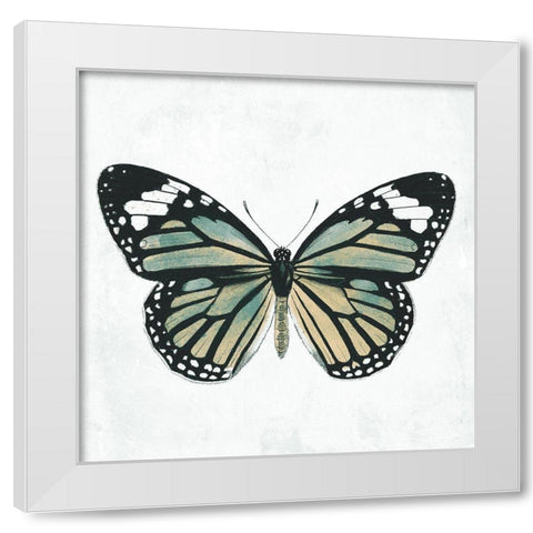 Neutral Butterfly White Modern Wood Framed Art Print by Grey, Jace