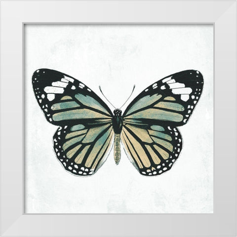 Neutral Butterfly White Modern Wood Framed Art Print by Grey, Jace