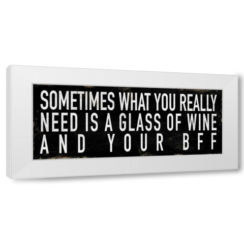 BFF White Modern Wood Framed Art Print by Grey, Jace