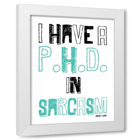 Sarcasm White Modern Wood Framed Art Print by Grey, Jace