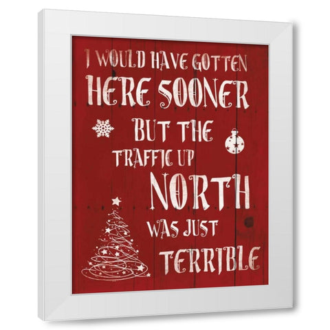 Holiday Traffic White Modern Wood Framed Art Print by Grey, Jace