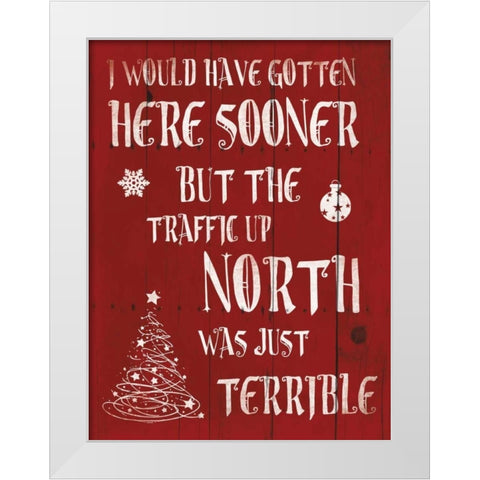 Holiday Traffic White Modern Wood Framed Art Print by Grey, Jace