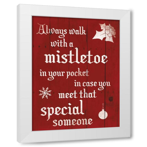 Mistletoe White Modern Wood Framed Art Print by Grey, Jace