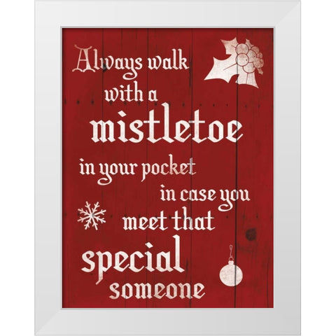 Mistletoe White Modern Wood Framed Art Print by Grey, Jace