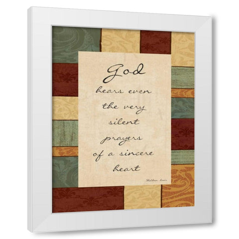 God Hears White Modern Wood Framed Art Print by Grey, Jace