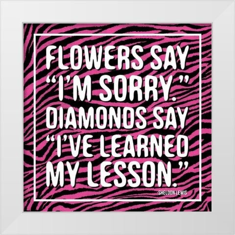 Diamonds White Modern Wood Framed Art Print by Grey, Jace