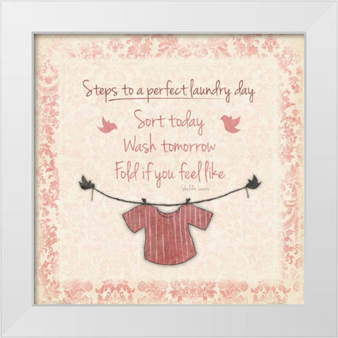 Laundry Red White Modern Wood Framed Art Print by Grey, Jace