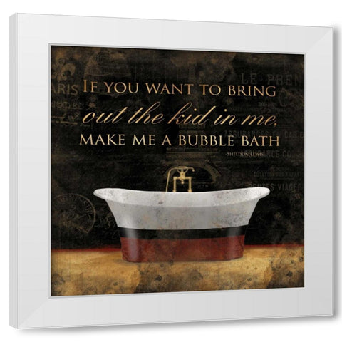 Bubble Bath White Modern Wood Framed Art Print by Grey, Jace