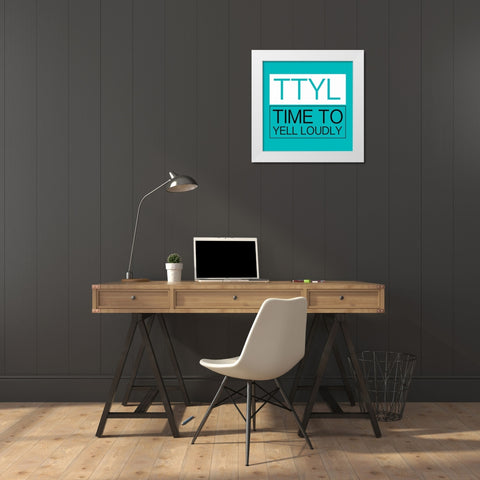 TTYL White Modern Wood Framed Art Print by Grey, Jace